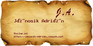 Jánosik Adrián névjegykártya